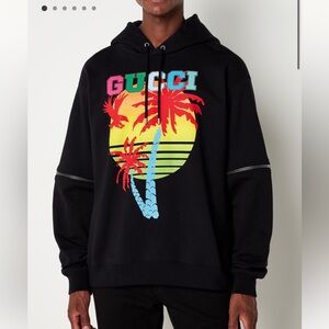 Gucci Palm Tree Hoodie with Removable Sleeves.